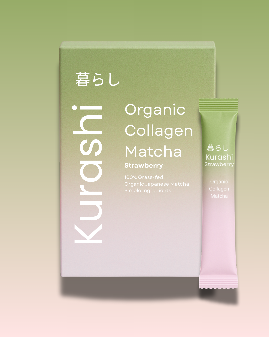 Strawberry Collagen Matcha Sticks